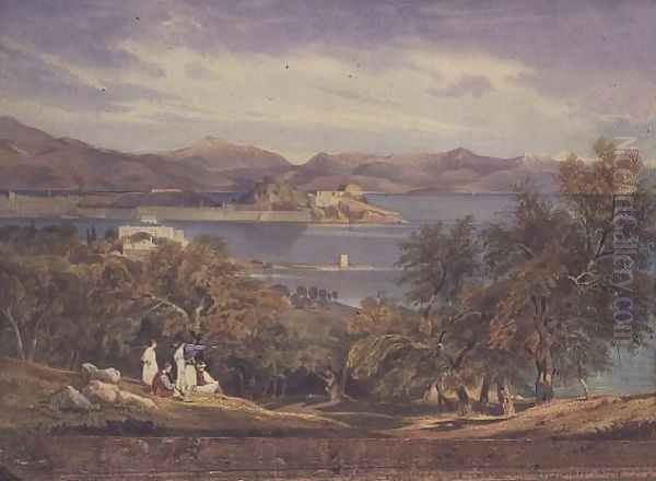 The Citadel of Corfu from Analipsis Oil Painting by Thomas Hartley Cromek