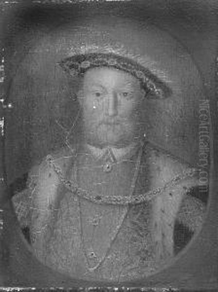 A Portrait Of Henry Viii, Half Length Oil Painting by Hans Holbein the Younger