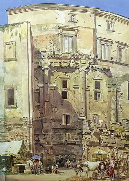 Theatre of Marcellus, Rome Oil Painting by Thomas Hartley Cromek