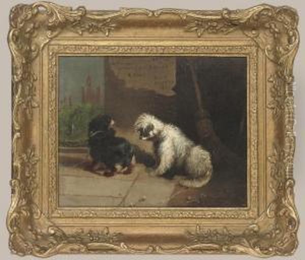 War In Russia, Lost Black And Tan Dog Oil Painting by Benjamin, Ben Hold