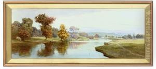 A Summer's Day On The River Oil Painting by Edward Henry Holder