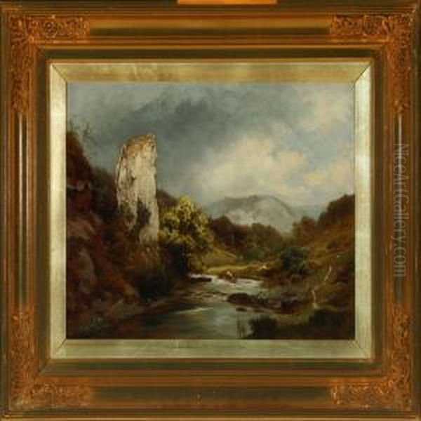 Ilam Rock Dovedale, Derbyshire Oil Painting by Edward Henry Holder