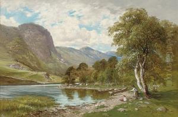 At The Water's Edge Oil Painting by Edward Henry Holder