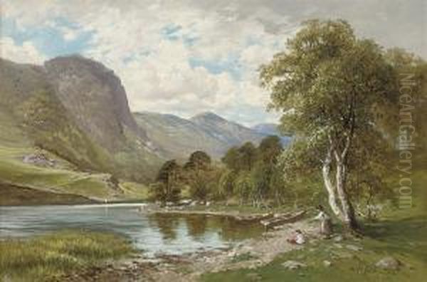 At The Waters Edge Oil Painting by Edward Henry Holder