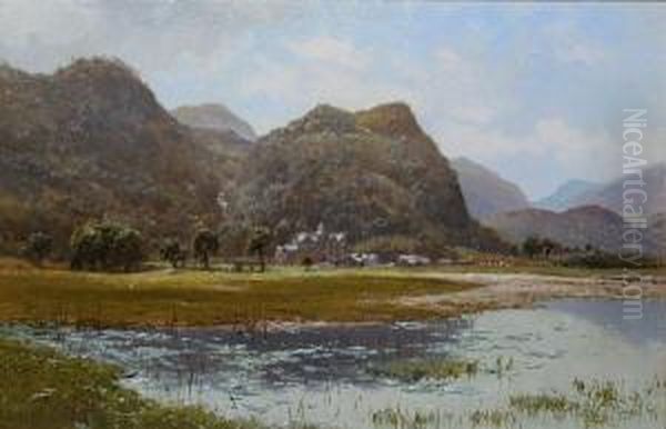 A Lakeland Landscape, With Country House, Probably In The Lake District Oil Painting by Edward Henry Holder