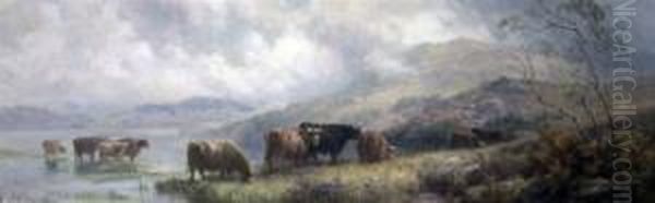 Highland Cattle Watering by Edward Henry Holder