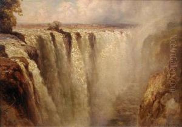 View Of The Victoria Falls Oil Painting by Edward Henry Holder