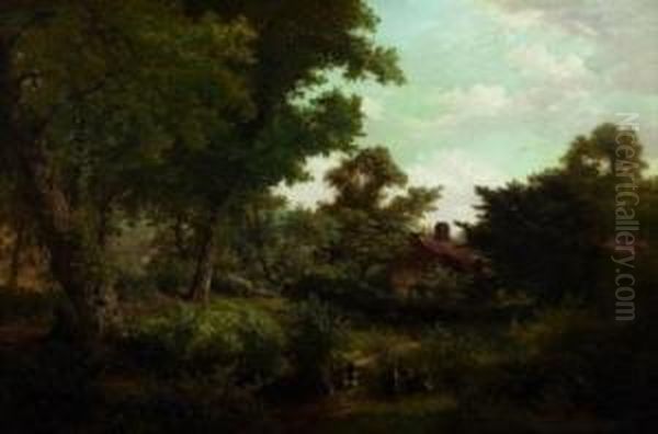 Bauernkate Im Wald Oil Painting by Edward Henry Holder