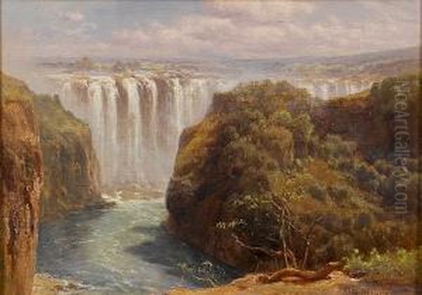 The Gorge And Palm Grove, Victoria Falls Oil Painting by Edward Henry Holder