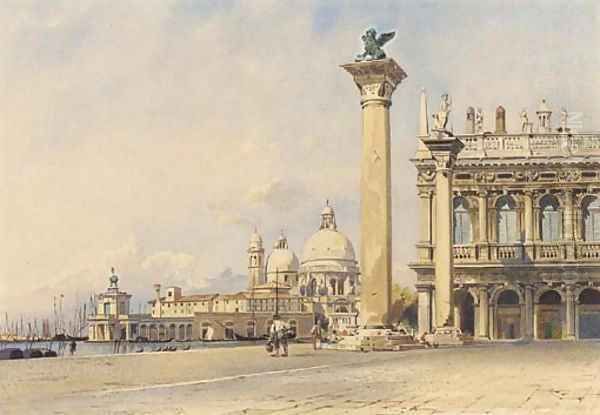 San Giorgio Maggiore from the Piazza San Marco, Italy Oil Painting by Thomas Hartley Cromek