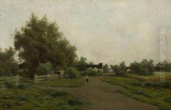 A Landscape With A Figure On A Path Oil Painting by Ramsome Gillet Holdredge