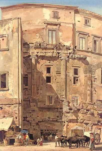 The Teatro Marcello, Rome, Italy Oil Painting by Thomas Hartley Cromek