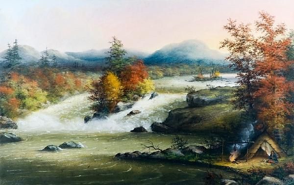 Grand Calumet On The Ottawa Oil Painting by Alfred Worsley Holdstock