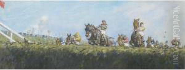 The Grand National Oil Painting by Gilbert Holiday