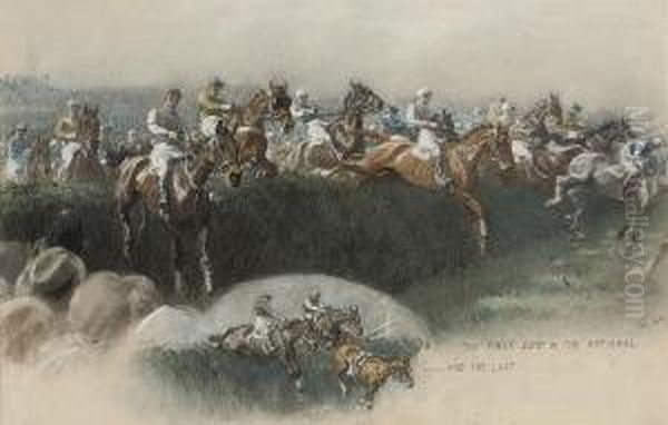 The First Jump In The National...and The Last Oil Painting by Gilbert Holiday