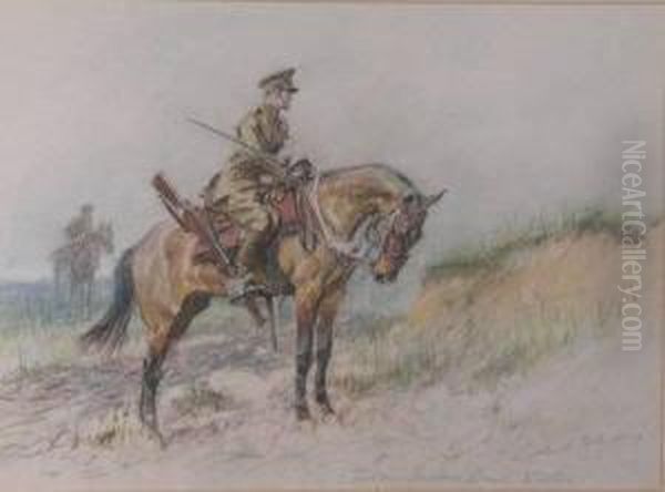 A Trooper Of The Queens Bays Oil Painting by Gilbert Holiday