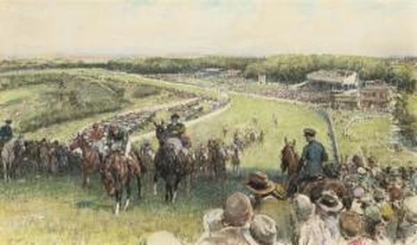 Glorious Goodwood Oil Painting by Gilbert Holiday