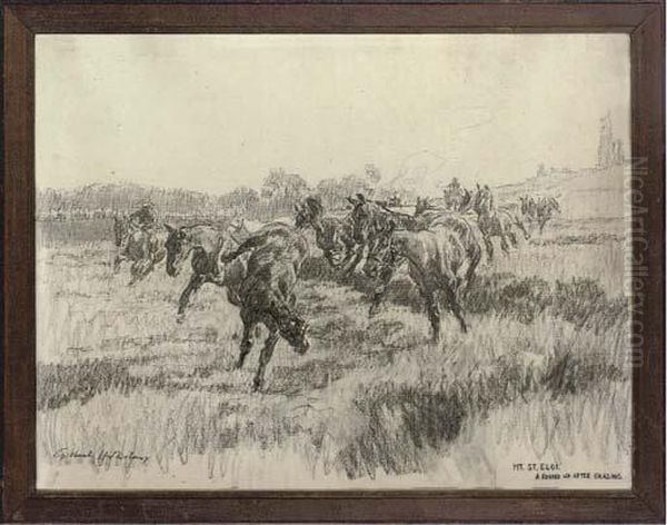 Mount St. Eloi, A Round Up After Grazing Oil Painting by Gilbert Holiday