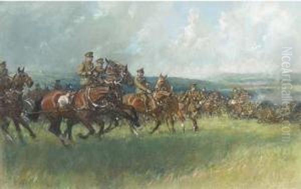 The Rocket Brigade At The Battle Of Leipzig Oil Painting by Gilbert Holiday