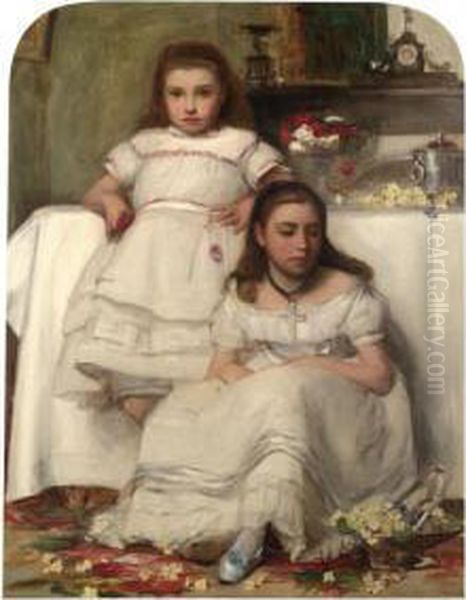 Sisters Oil Painting by Frank Holl