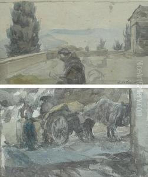 Il Carro Del Fieno Oil Painting by Alfons Hollaender