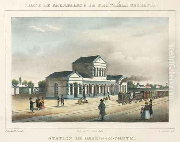 Braine-le-Comte Station, Belgium, 1843 Oil Painting by A. Canella