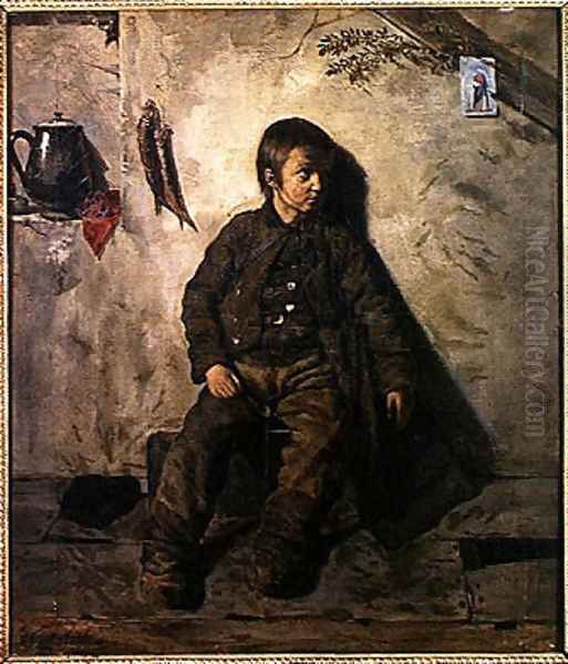 A Chimney Sweep from Savoie, 1832 Oil Painting by Auguste de Chatillon