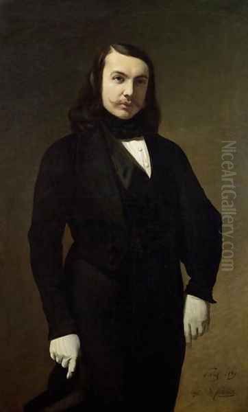 Portrait of Theophile Gautier (1811-72), 1839 Oil Painting by Auguste de Chatillon