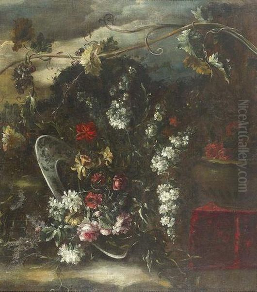 Prachtvolles Blumenstillleben. Oil Painting by John Ii Holland