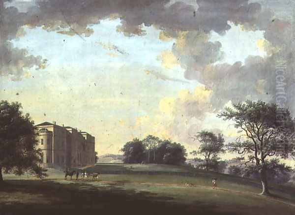 Highcliffe, near Christchurch: the Entrance Front with Horse and Carriage Oil Painting by Adam Callander