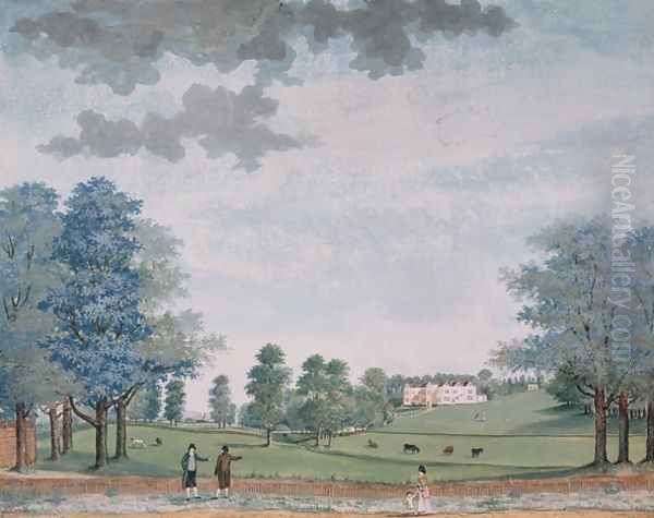 The Great House and Park at Chawton, c.1780 Oil Painting by Adam Callander