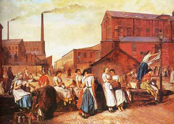 The Dinner Hour, Wigan Oil Painting by Eyre Crowe