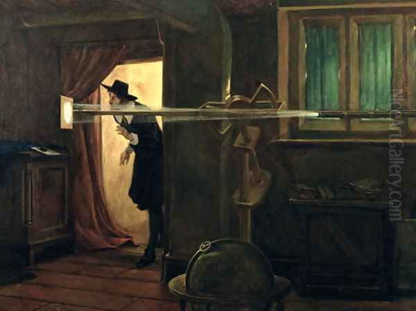 The Founder of English Astronomy (Jeremiah Horrocks), 1891 Oil Painting by Eyre Crowe