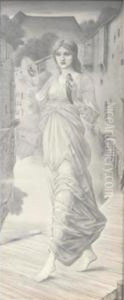 Photographic Facsimile Of An Edward Burne-jones' Study, 1890s Oil Painting by Frederick Hollyer