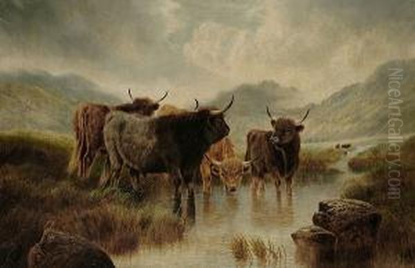 Moorland Rovers Oil Painting by William Perring Hollyer