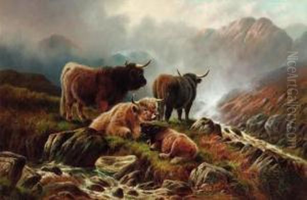 'mist' At Glen Maun, Perthshire Oil Painting by William Perring Hollyer