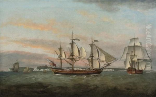 The Three-masted Merchantman Oil Painting by Francis Holman