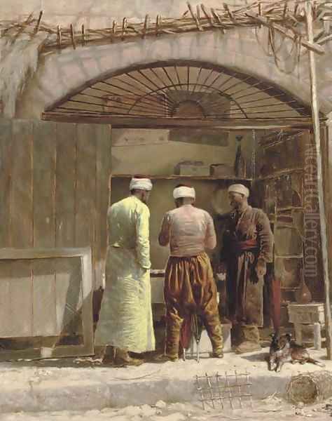 Negotiating in the Souk Oil Painting by Margaret Murray Cookesley