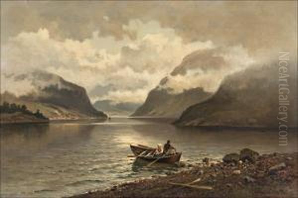 Going For A Row In The Fiord Oil Painting by Josefina Holmlund