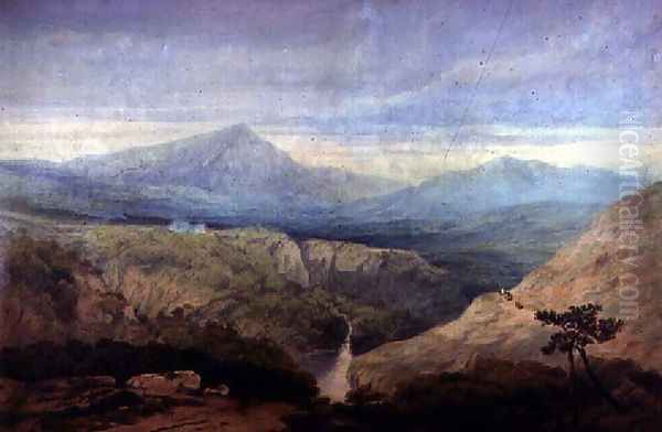 Mawddach River Valley- Cader Idris in the distance Oil Painting by Sir Augustus Wall Callcott