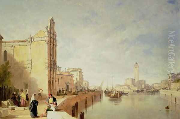 A View of Murano Oil Painting by Sir Augustus Wall Callcott