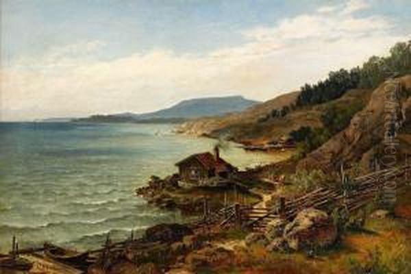 Kustlandskap Oil Painting by Josefina Holmlund