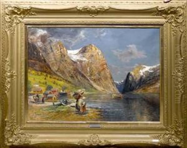 Hardangerfyord. Oil Painting by Johann Holmstedt