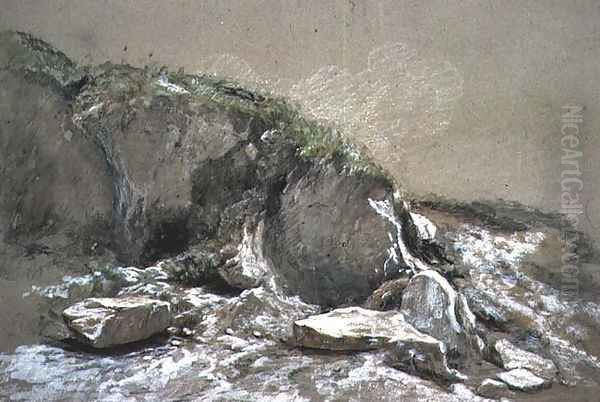 Rocks and Sea, Isle of Wight Oil Painting by Sir Augustus Wall Callcott