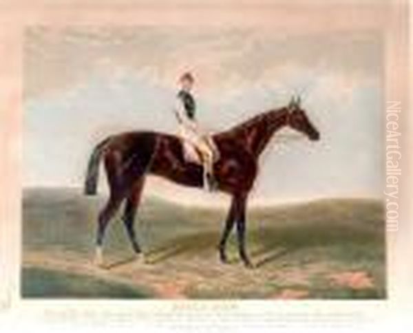 Equestrian Prints Depicting 
Shotover And Dutch Oven With Tom Cannonand Fred Archer Up Respectively Oil Painting by Edwin Frederick Holt