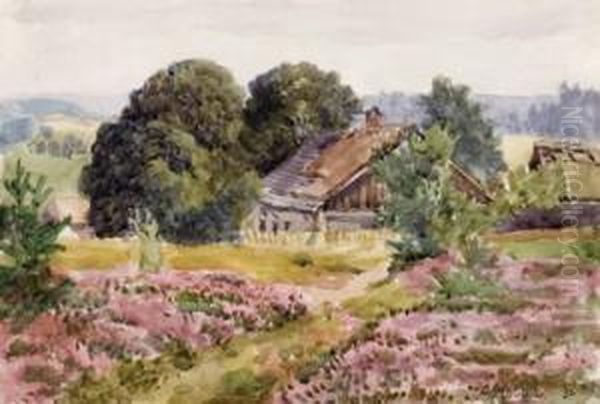 Landschaft Mit Bauernhof Oil Painting by Georg Holub