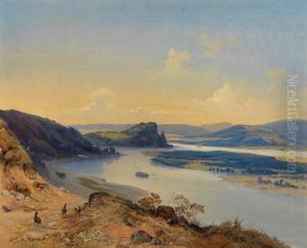 Veduta Sul Danubio Oil Painting by Joseph Holzer