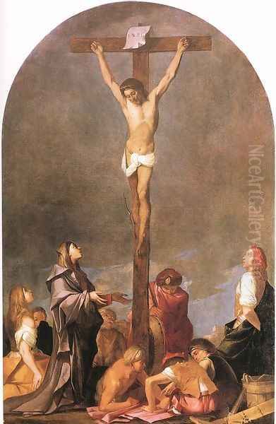 Crucifixion c. 1648 Oil Painting by Giulio Carpioni