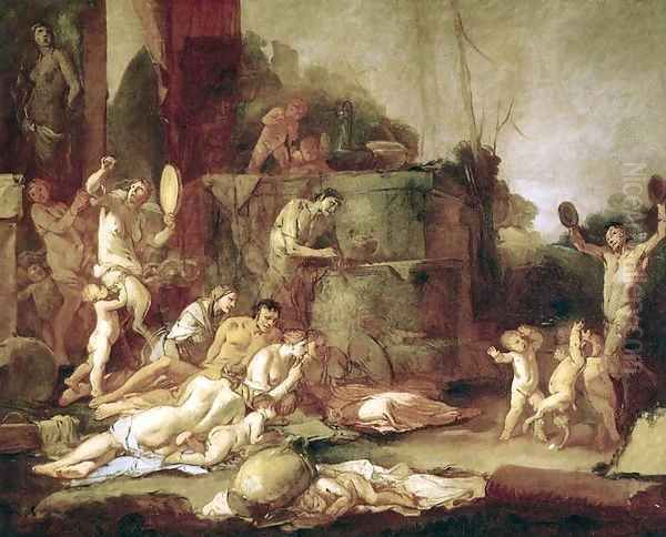 Bacchanal Oil Painting by Giulio Carpioni