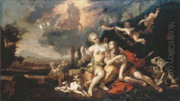 Diana And Endymion Oil Painting by Abraham Hondius